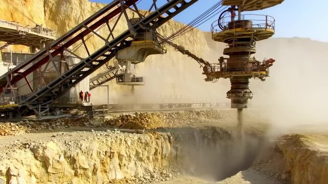 Construction equipment closeup view