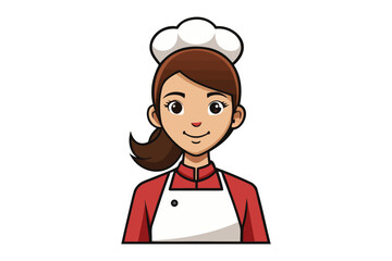 Smiling Chef Illustration: A warm depiction of a cheerful chef, adorned in a pristine chef's hat and apron, ready to bring joy to the kitchen.