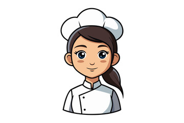Professional Female Chef in Uniform: A professional female chef, adorned in a classic white uniform and iconic hat, emanates warmth and expertise, ready to create culinary wonders.