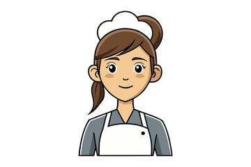 Smiling Chef's Portrait: This illustration captures a warm-hearted chef in professional attire, personifying the joy of culinary craft.