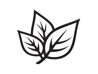 Massage Therapy Leaf Icon in Elegant Line Style