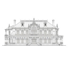 vector illustration of old building