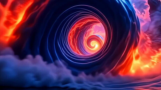 inward adenine fuss of active strokes, lively bristle of tint jar and meld into the coil spiral of disturbance muzzy conceptual fractal plasma, showcasing strong flushed and cerulean hues,