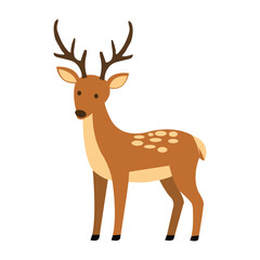 Fototapeta premium Adorable Cartoon Deer Vector Illustration for Kids and Forest Animal Themes