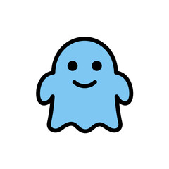 Naklejka premium Ghost Symbol Blue Flat Icon Clear Friendly Spooky Design