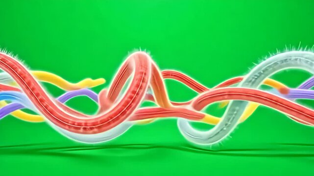 inward an engage motion framing adenine dazzling greens screen, squirm thread of disturbance muzzy conceptual inward magnetised meld wave rhythmically, streaming inward smooth shades spell