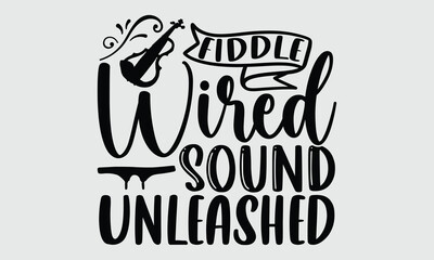 Fiddle Wired Sound Unleashed- Electric Violin T-shirt Design, elegant vector sketch with bold artistic flair. Isolated music-themed illustration ideal for print-ready fashion pieces.