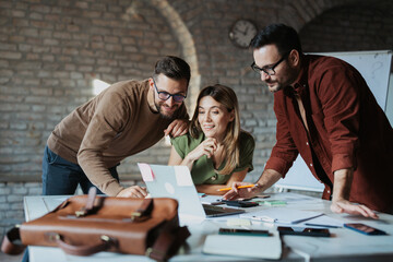 Successful business team working at office