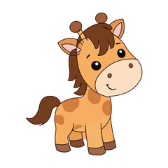 Cute funny horse Cartoon vector design isolated on white background