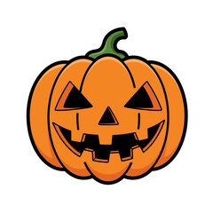 Jack-o-Lantern Symbol Orange Flat Icon Clear Halloween Design