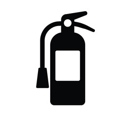 Black Silhouette of Fire Extinguisher for Safety and Emergency Preparedness
