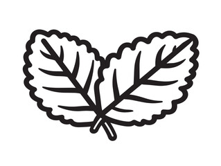 Clean Mint Leaf Symbol in Flat Vector Style
