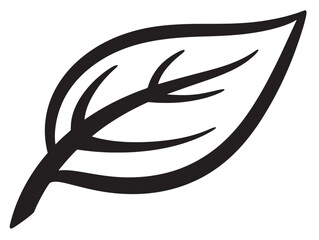 Minimalist Mobile Leaf Line Icon with Smooth Detail