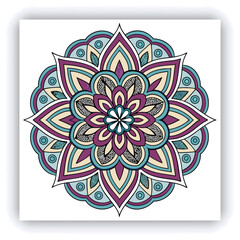 Circular pattern in the form of a mandala. Henna tatoo mandala. Mehndi style. Decorative pattern in oriental style. Coloring book page.