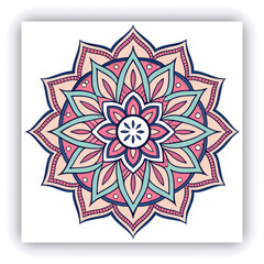 Circular pattern in the form of a mandala. Henna tatoo mandala. Mehndi style. Decorative pattern in oriental style. Coloring book page.