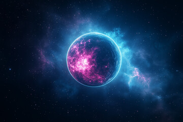 Colorful Planetary System Abstract Art – Galactic Digital Space Illustration