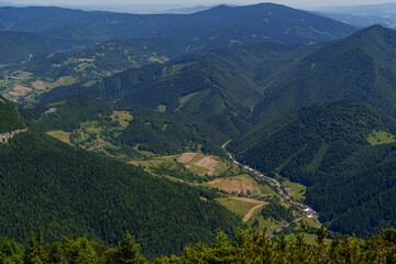 Mountain panorama from the top of Velky Rozsutec, Mala Fatra, Slovakia