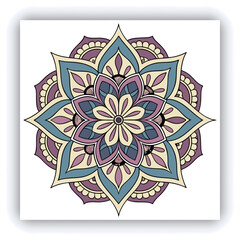 Close-up of hand coloring intricate mandala design with colored pencil, showcasing detailed artwork and creative process, representing relaxation, mindfulness, and artistic expression