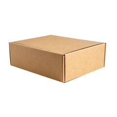 A sturdy cardboard box ready for shipping secrets or birthday surprises perfect for storage against...