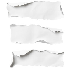 White ripped paper torn edges strips isolated [Transparent Background PNG]