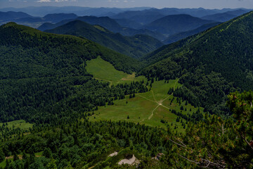 Mountain panorama from the top of Velky Rozsutec, Mala Fatra, Slovakia