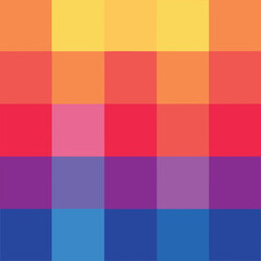 Abstract geometric pattern of warm to cool gradient squares in a grid formation
