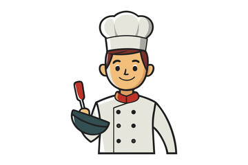 Culinary Chef: A cheerful chef, clad in the traditional toque and uniform, prepares a delicious meal with a friendly smile. Capturing the culinary arts and a passion for food.