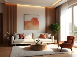 Sleek Living Room with Minimalist Sofa Design