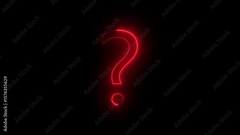 Aufkleber question mark sign. question mark icon. asking icon animation. neon line asking icon on background .