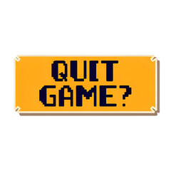Pixel Art Game Over: Quit Game Button Design