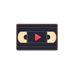 VHS Cassette Tape Icon: Retro Video Media Graphic