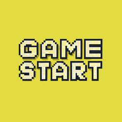 Pixel Art Game Start Graphic: Retro Gaming Design Element