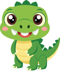 Naklejka premium Cartoon Baby Crocodile Vector
