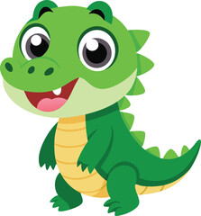 Fototapeta premium Smiling Baby Dinosaur Vector