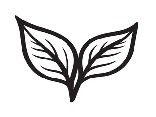 Emerging Plant with Leaf Icon in Clean Outline  