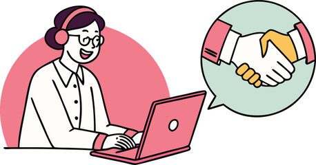 Fototapeta premium Cartoon Illustration of Remote Payroll Process with Isolated Elements and Vector Graphics