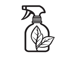 Leafy Spray Bottle Symbol in Modern Vector Style  