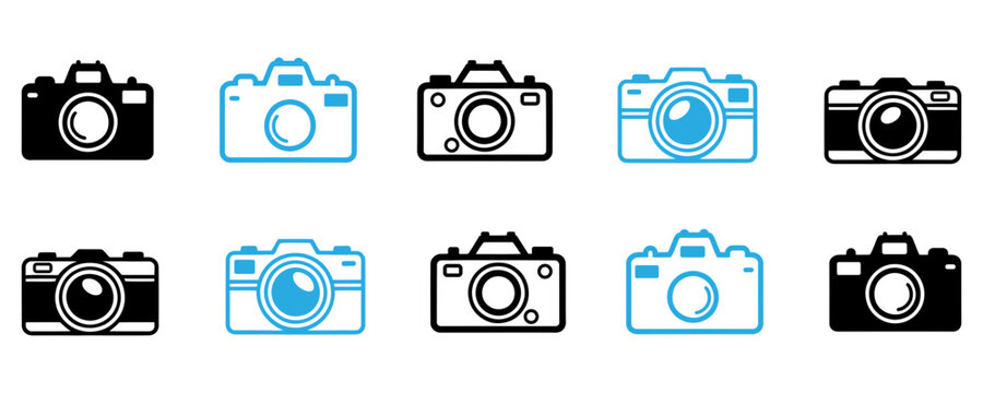 Simple Camera Icons in Different Colors