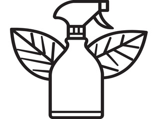 Eco-Friendly Plant Sprayer Icon with Thin Outline  