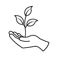 a nurturing hand cradles a young seedling symboliz