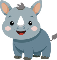 Naklejka premium Baby Rhino Vector Illustration