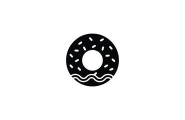 Solid donut icon, dessert silhouette vector with sprinkles, sweet food and bakery icon for web, computer and mobile app