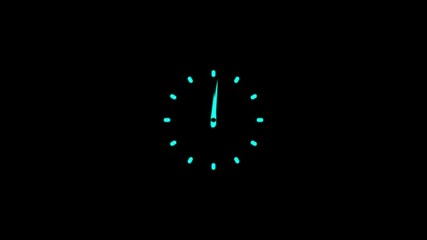 abstract beautiful wall clock animation. Clock spinning, watch animation on transparent background. digital clock icon. with black background. - Powered by Adobe
