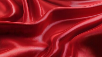 Obraz premium Intricate Red Crumpled Silk Fabric with Soft Folds Arranged on an Elegant Abstract Background Emphasizing Luxurious Satin Details