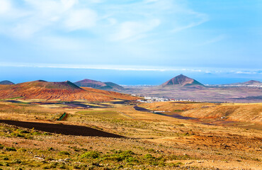 Volcanic landscape, Island Lanzarote, Canary Islands, Spain, Europe.