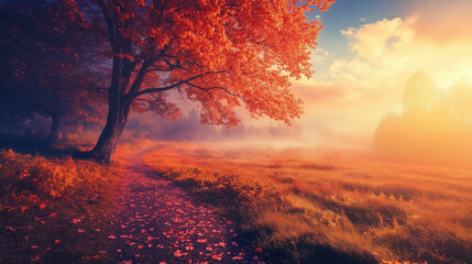 Obraz premium Colorful foliage in the park. Falling leaves natural background .Autumn season concept. Abstract autumn background