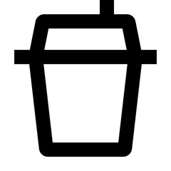 Trash bin with lid, simple outline icon