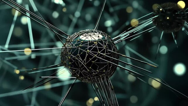 Exploring data transfer processes within artificial neural networks and their applications, Data transferring in artificial neural network 3D render