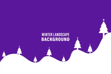 Fototapete Rund Violett Winter landscape background. Vector drawing of beautiful winter Background  © Cartoon Maker 2