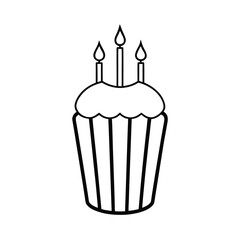birthday cupcake with candles on gradient